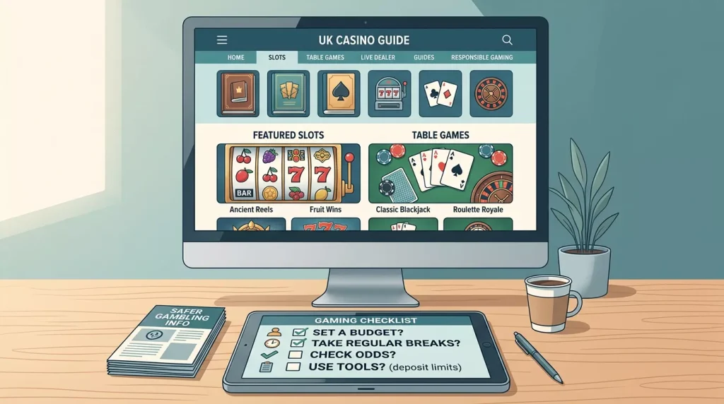 Candyland Casino UK games library overview with slots and table-game icons